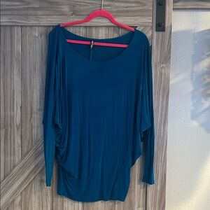 Lock & Love Teal Dolman Sleeve Women's Top Size M